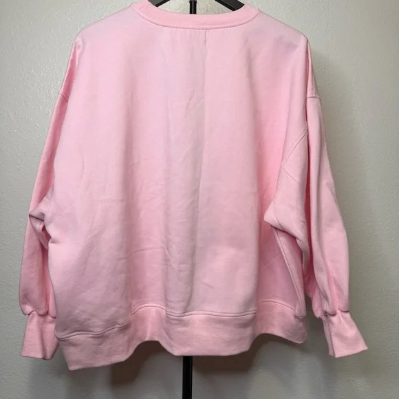 Judith March Beach Bum Oversized Baby Pink Sweatshirt With Beaded Lettering L - Picture 7 of 7
